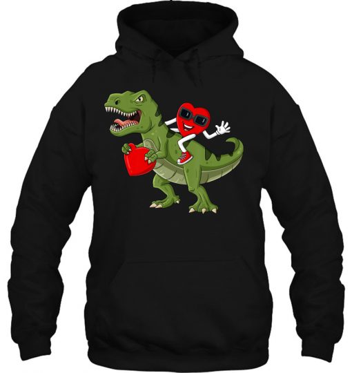 Heart Riding T-Rex Valentine hoodie Ad