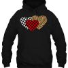 Leopard Heart Buffalo Plaid Heart Valentine hoodie Ad