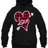 Love Buffalo Plaid Heart Valentine hoodie Ad