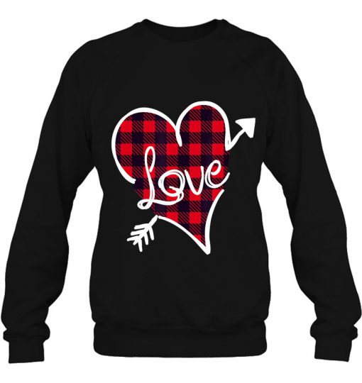 Love Buffalo Plaid Heart Valentine sweatshirt Ad