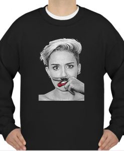 Miley Cyrus Finger Bird Music Pop Culturesweatshirt Ad