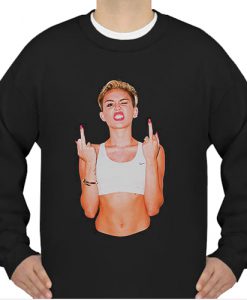 Miley Cyrus Finger up sweatshirt Ad