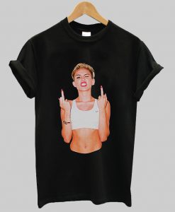 Miley Cyrus Finger up t shirt Ad
