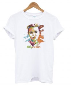 Miley Cyrus Graphic White T shirt Ad