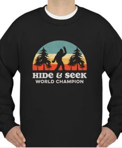 Retro Bigfoot Hide & Seek World Champion sweatshirt Ad