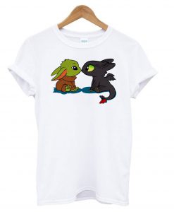 Star Wars Baby Yoda and Baby Toothless T shirt Ad
