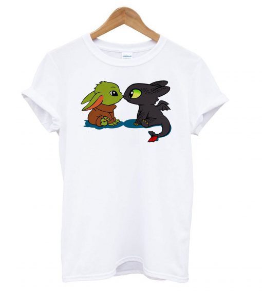 Star Wars Baby Yoda and Baby Toothless T shirt Ad