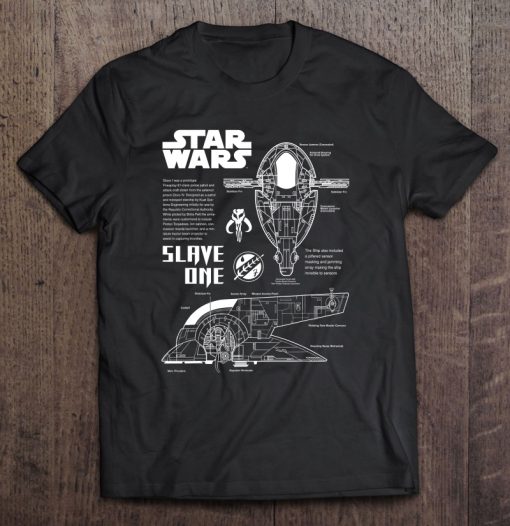 Star Wars Slave One Ship Schematic t shirt Ad