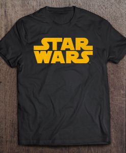 Star Wars Yellow Font t shirt Ad