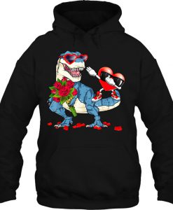 T-Rex Dinosaur Valentine Dabbing Heart hoodie Ad