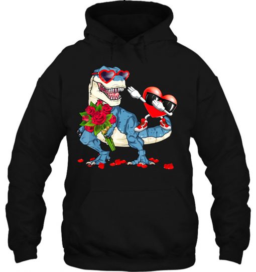 T-Rex Dinosaur Valentine Dabbing Heart hoodie Ad