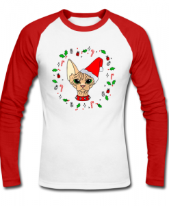 sphynx cat christmas raglan t shirt Ad