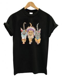 3 Native Indian American Cats T shirt