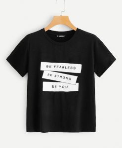 Slogan Design Print T-Shirt