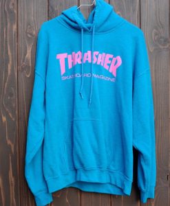 Thrasher Skateboard Magazine Blue Pink hoodie FR05