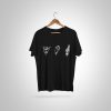 Blank black t-shirt front on hanger, design mockup, clipping