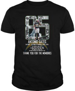 Antonio Gates Thank You For The Memories t shirt FR05