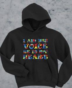 Autism I am his voice he is my heart hoodie FR05