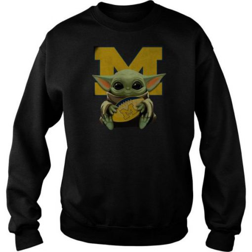 Baby Yoda Hug Michigan Wolverines sweatshirt FR05