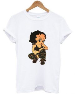 Betty Boop Soldier Camo t shirt FR05