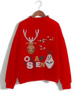 Disney Frozen Christmas Olaf And Sven Red Christmas Sweatshirt
