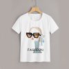 Figure & Letter Print t shirt FR05