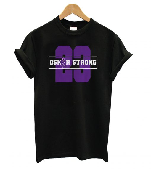 Hot 23 Purple Ribbon Oskar Strong Fight Against Cancer t shirt FR05