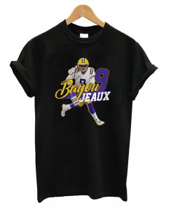 Joe-Burrow No. 9 Bayou Jeaux LSU Football QB Jersey t shirt FR05