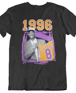 Kobe Bryant 1996 Draft Day Black Mamba Number 8 Tribute t shirt FR05