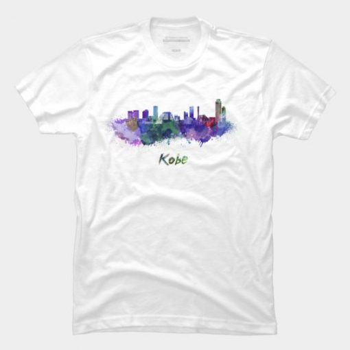 Kobe Skyline in Watercolor t shirt FR05