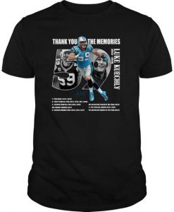Thank You For The Memories 59 Luke Kuechly Signature t shirt FR05