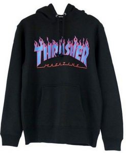 Thrasher Purple blue Flame hoodie FR05
