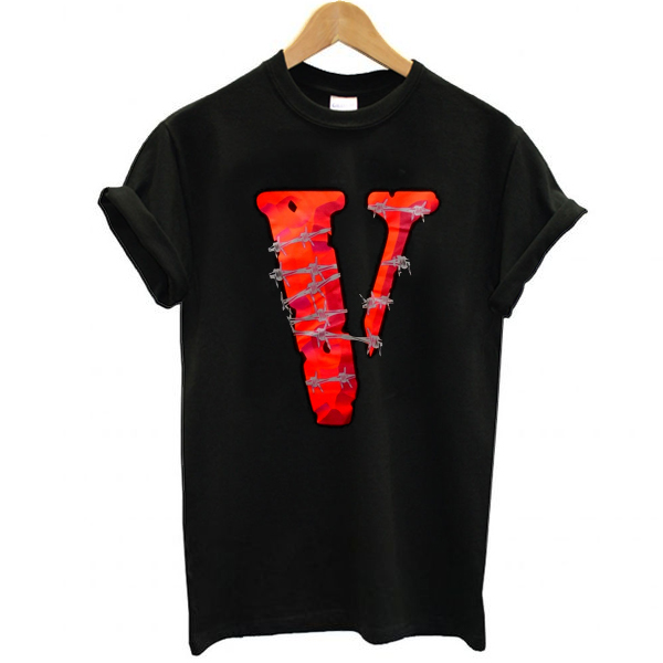 Vlone Cotton T-shirt Red Palm Angels Vlone White - Vlone