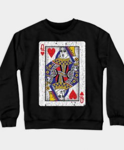 queen of hearts playing card sweatshirt FR05