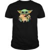 Baby Yoda Hug Corgi Cartoon t shirt FR05