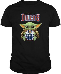 Baby Yoda Hug Edmonton Oilers t shirt FR05