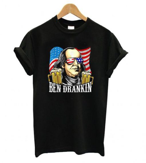 Benjamin Ben Drankin Vintage Benjamin 4th July Independent Day t shirt FR05