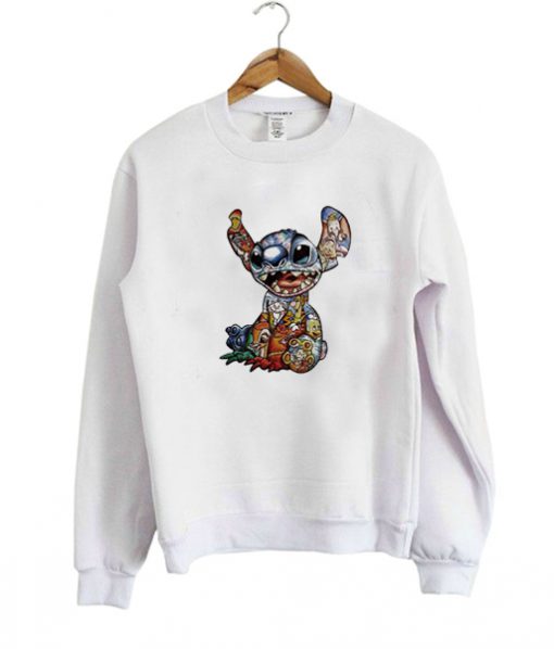 Disney Characters inside Stitch sweatshirt FR05