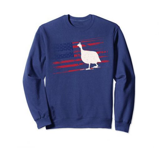 Guinea Fowl US American Flag Pearl hen 4th Of July USA Gift Sweatshirt FR05