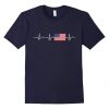 Heartbeat USA Flag t shirt FR05