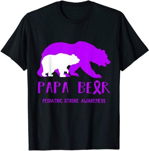 Papa Bear Pediatric Stroke Awareness t shirt FR05