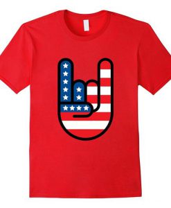 Patriotic Rock ‘n Roll Sign USA Flag t shirt FR05Patriotic Rock ‘n Roll Sign USA Flag t shirt FR05
