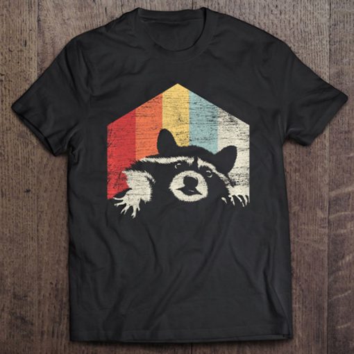 Raccoon Face Retro t shirt FR05