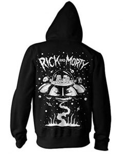 Rick and Morty Spaceship Adult Zip-Up back hoodie FR05