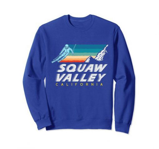 Squaw Valley Cali - USA Ski Resort 1980s Retro Sweatshirt FR05