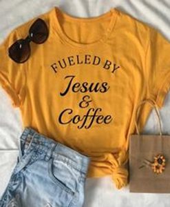 fueled by jesus and coffee t shirt FR05