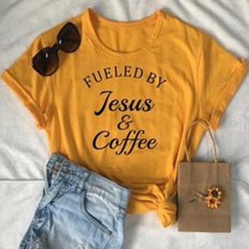 fueled by jesus and coffee t shirt FR05