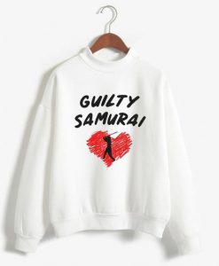 Guilty Samurai Funny Japanese White Sweatshirt FR05