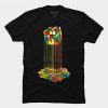 Rainbow Abstraction melted rubix cube t shirt FR05