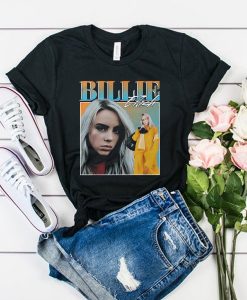 Billie Eilish 90s Vintage Black tshirt FR05